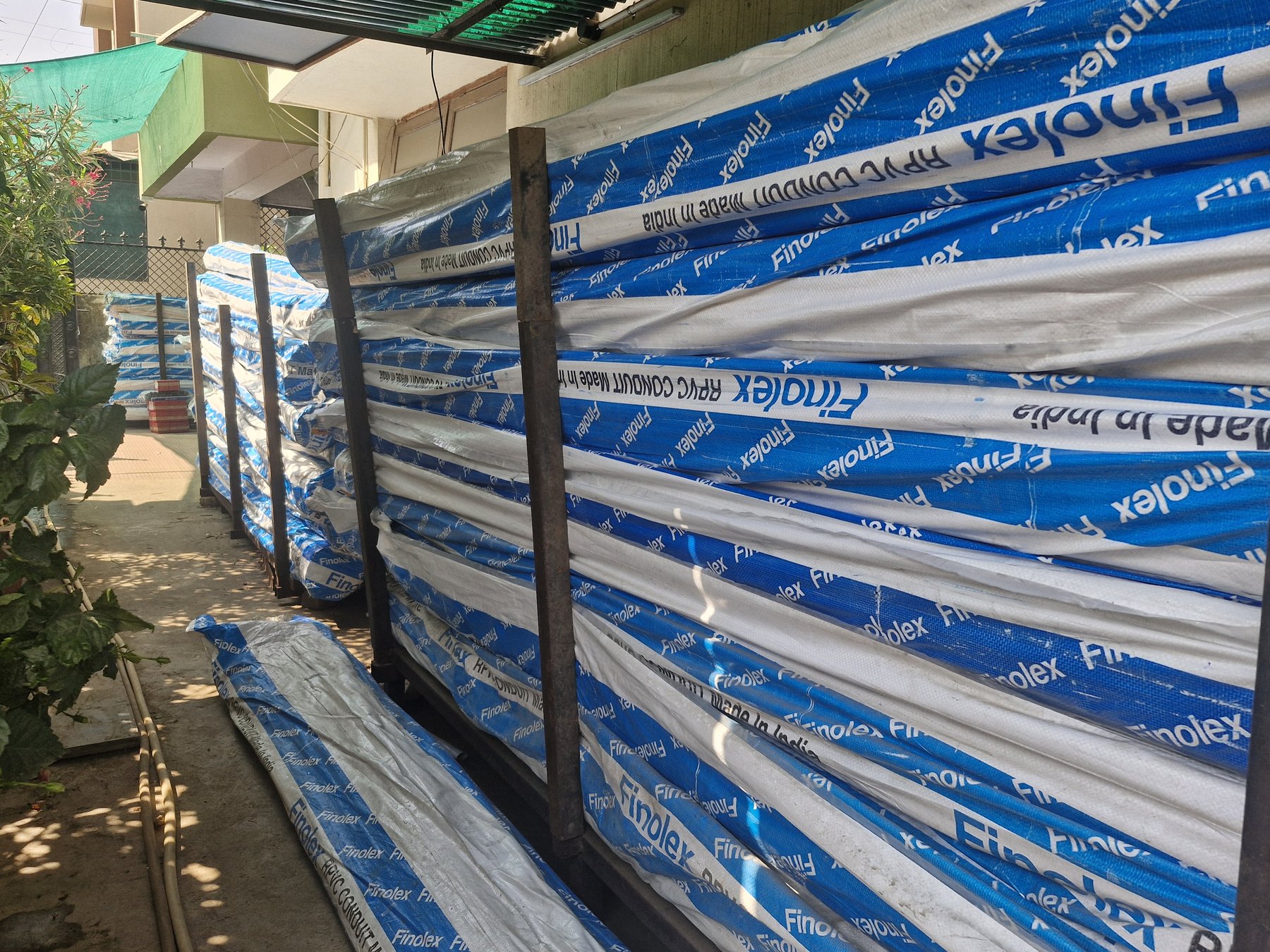 Finolex RPVC conduit bundles wrapped and stocked at the Shreetuvis Nagpur warehouse