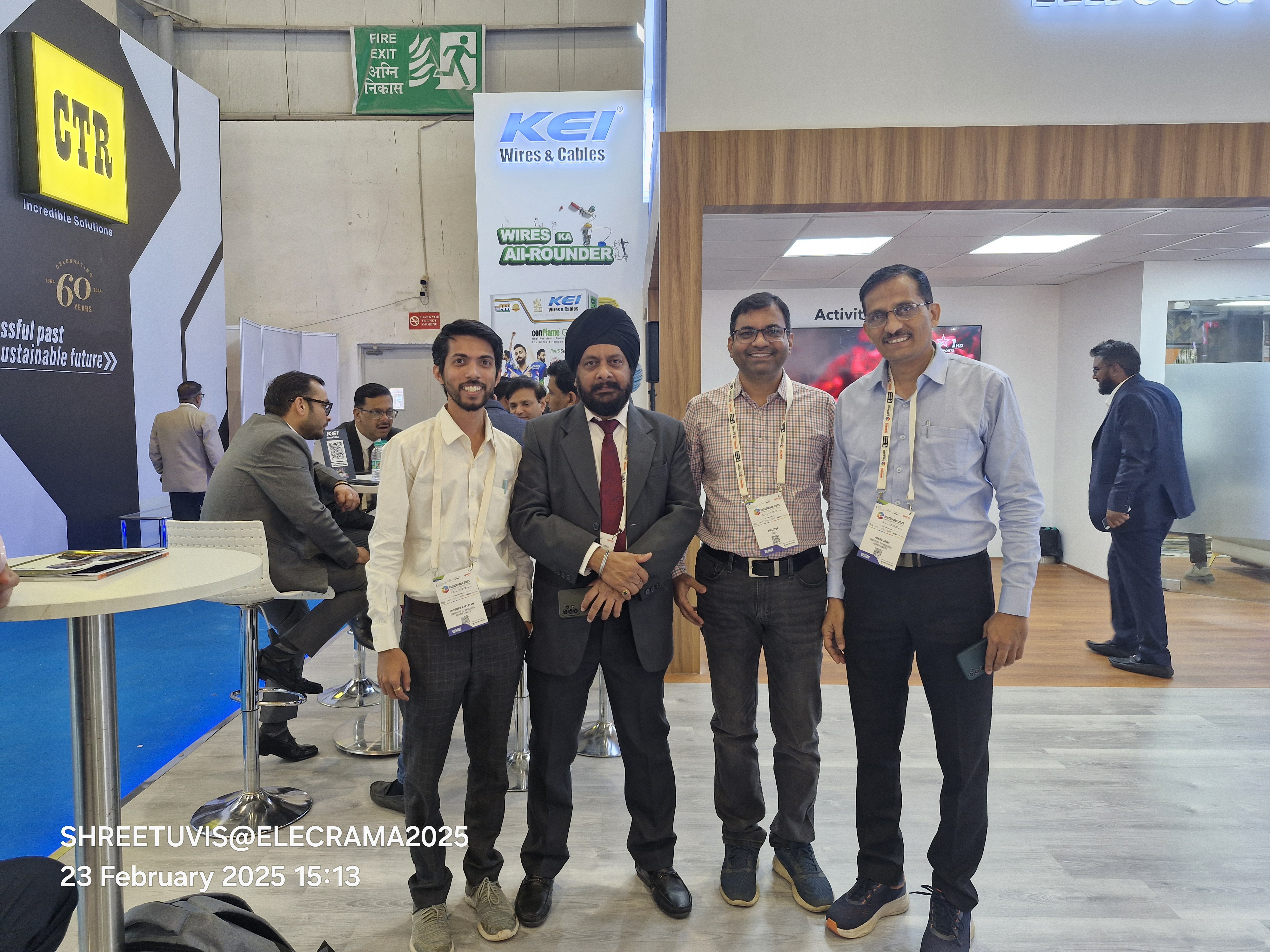 Shreetuvis team with the KEI team at the KEI stand during Elecrama 2025