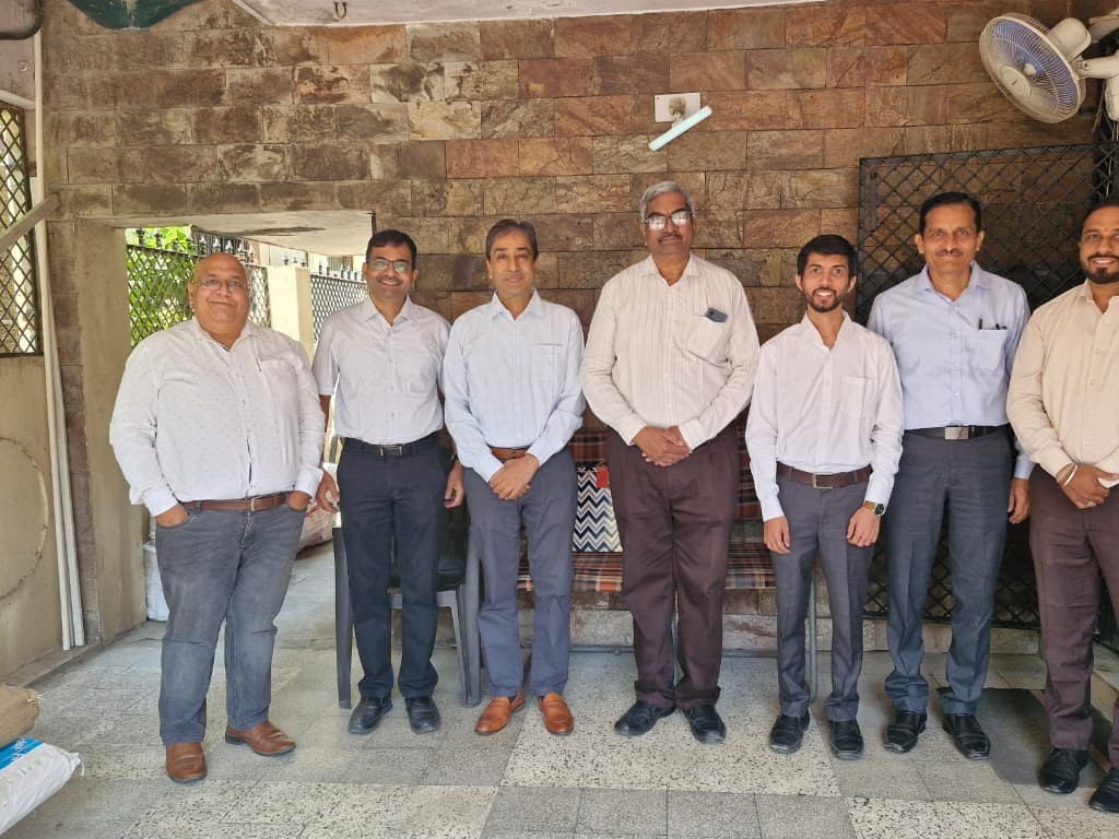 Hager India and Shreetuvis teams at the entrance of the Shreetuvis office in Nagpur
