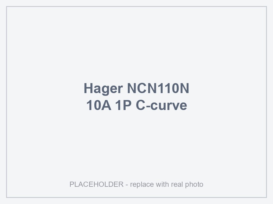 Hager NCN110N — MCB 1P 10kA C-10A 1M