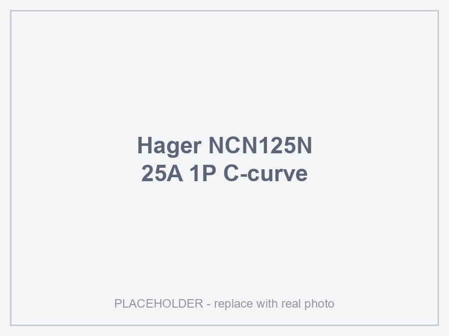 Hager NCN125N — MCB 1P 10kA C-25A 1M