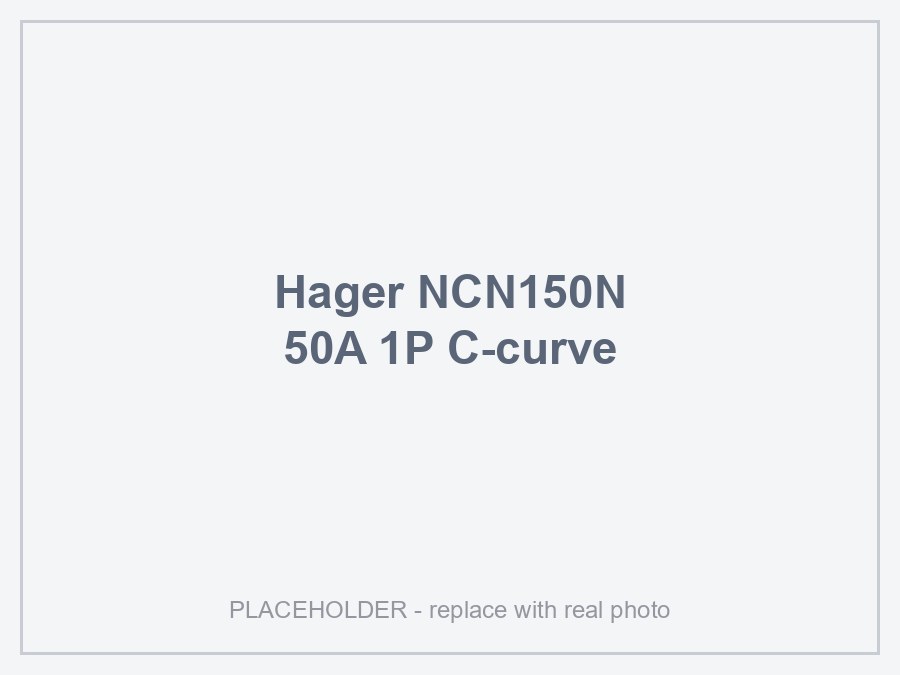 Hager NCN150N — MCB 1P 10kA C-50A 1M