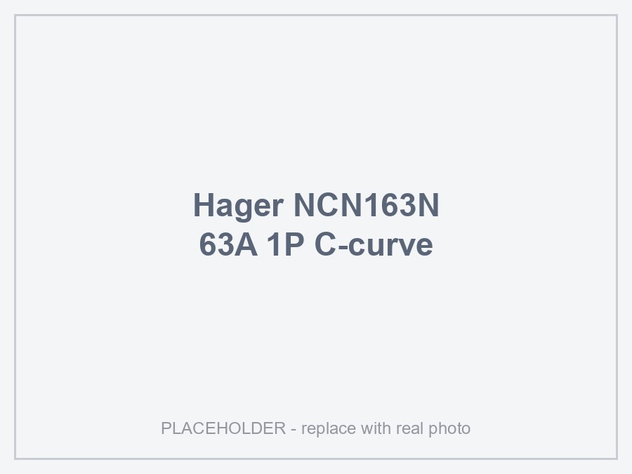 Hager NCN163N — MCB 1P 10kA C-63A 1M