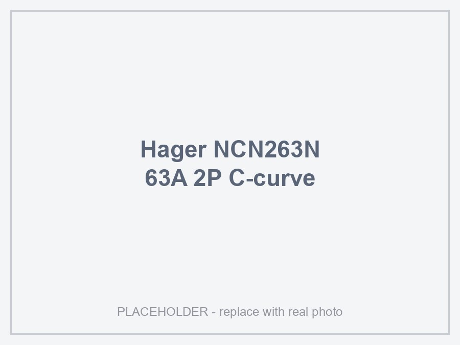 Hager NCN263N — MCB 2P 10kA C-63A 2M