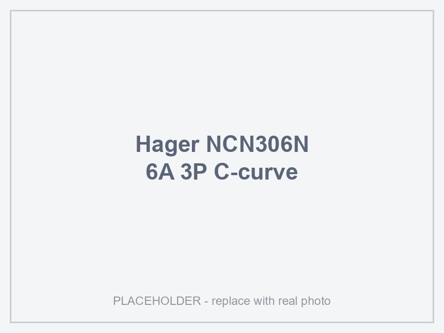 Hager NCN306N — MCB 3P 10kA C-6A 3M