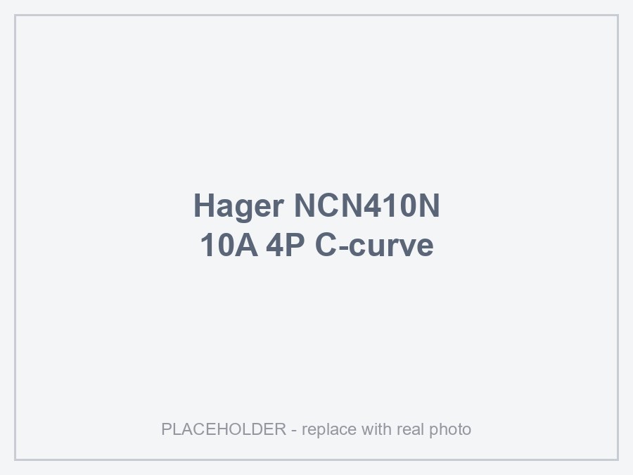 Hager NCN410N — MCB 4P 10kA C-10A 4M