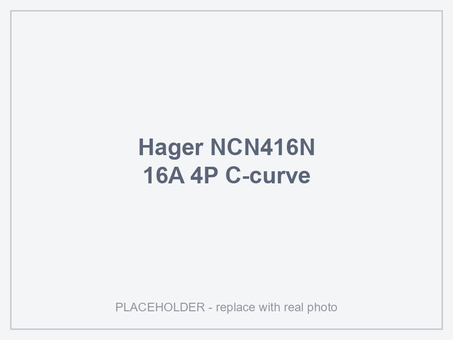 Hager NCN416N — MCB 4P 10kA C-16A 4M