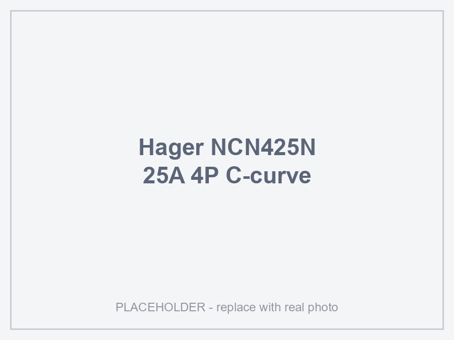 Hager NCN425N — MCB 4P 10kA C-25A 4M