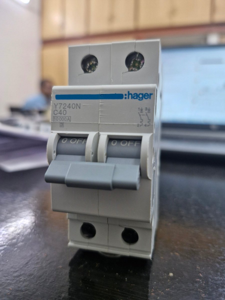 Hager Y7240N — MCB 2P 40A C Curve 10kA