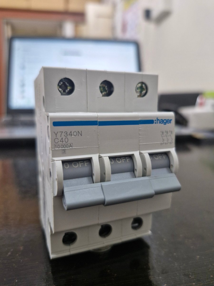 Hager Y7340N — MCB 3P 40A C Curve 10kA